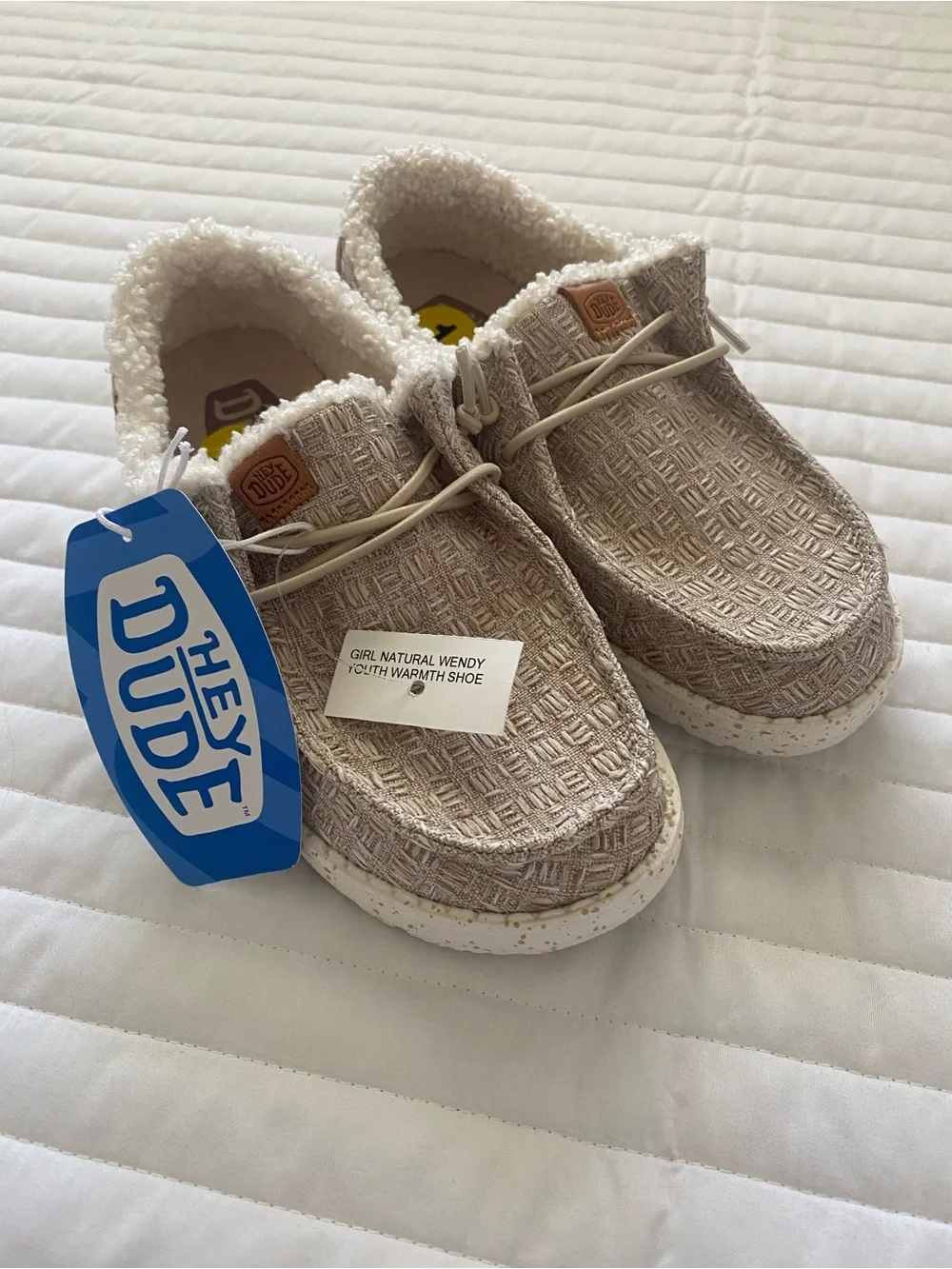 Hey Dude Kids Natural Wendy Warmth Slip-On Plush Lined Shoes - Taupe